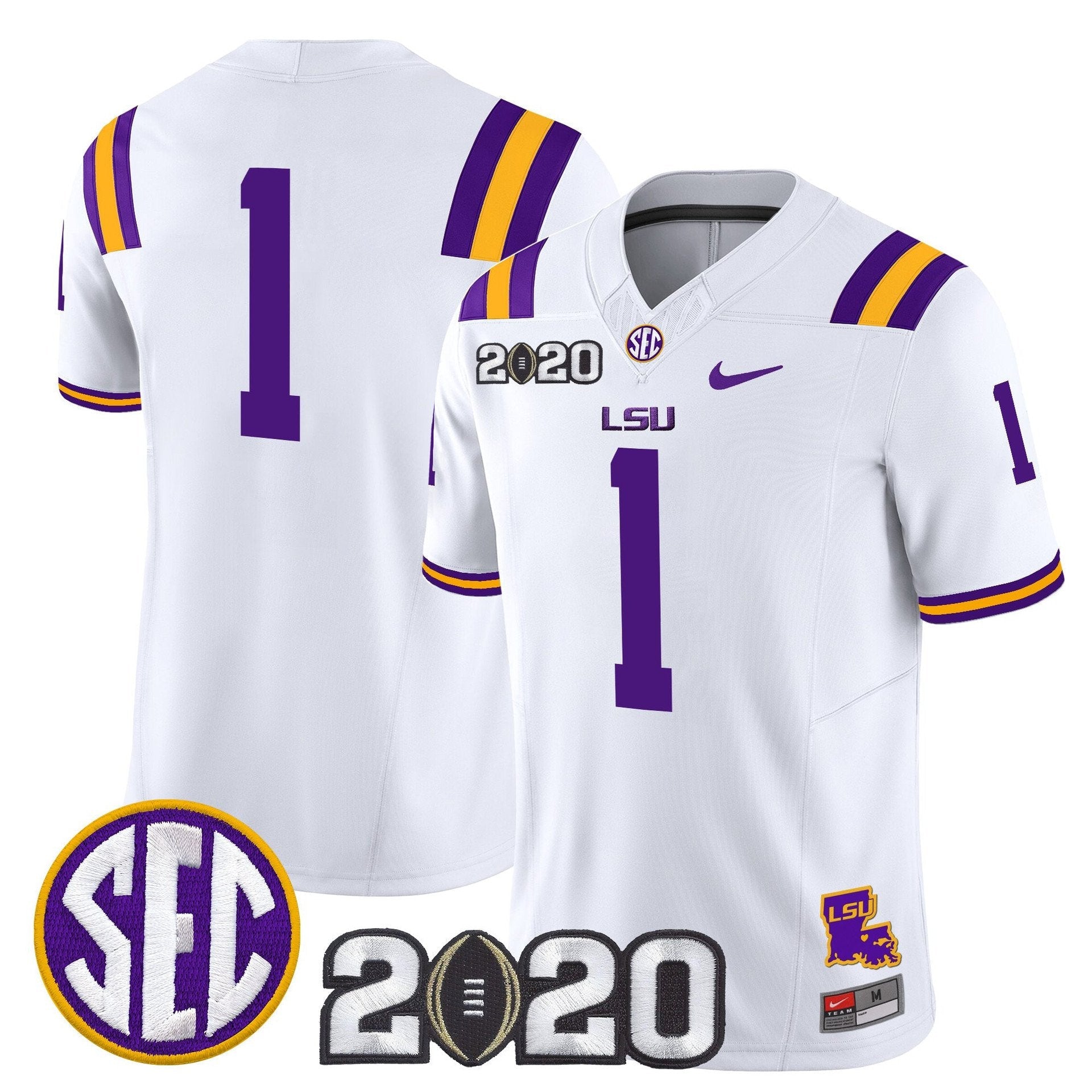 Team Jersey #1 LSU Tigers 2020 National Champions Limited Stitched