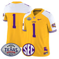 Team Jersey #1 LSU Tigers 2025 Texas Bowl Vapor Limited Stitched