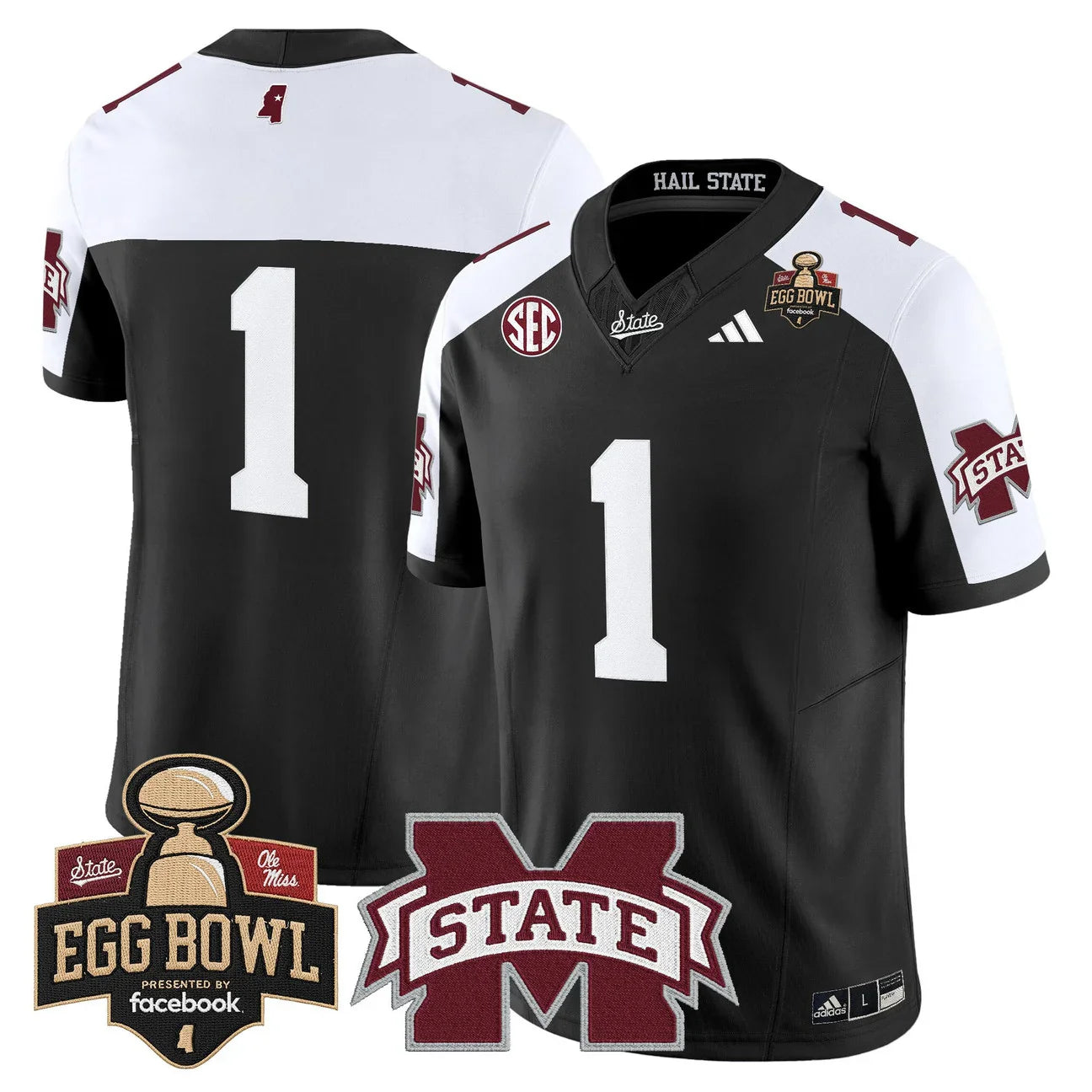Team Jersey #1 Mississippi State Bulldogs 2025 Egg Bowl Stitched