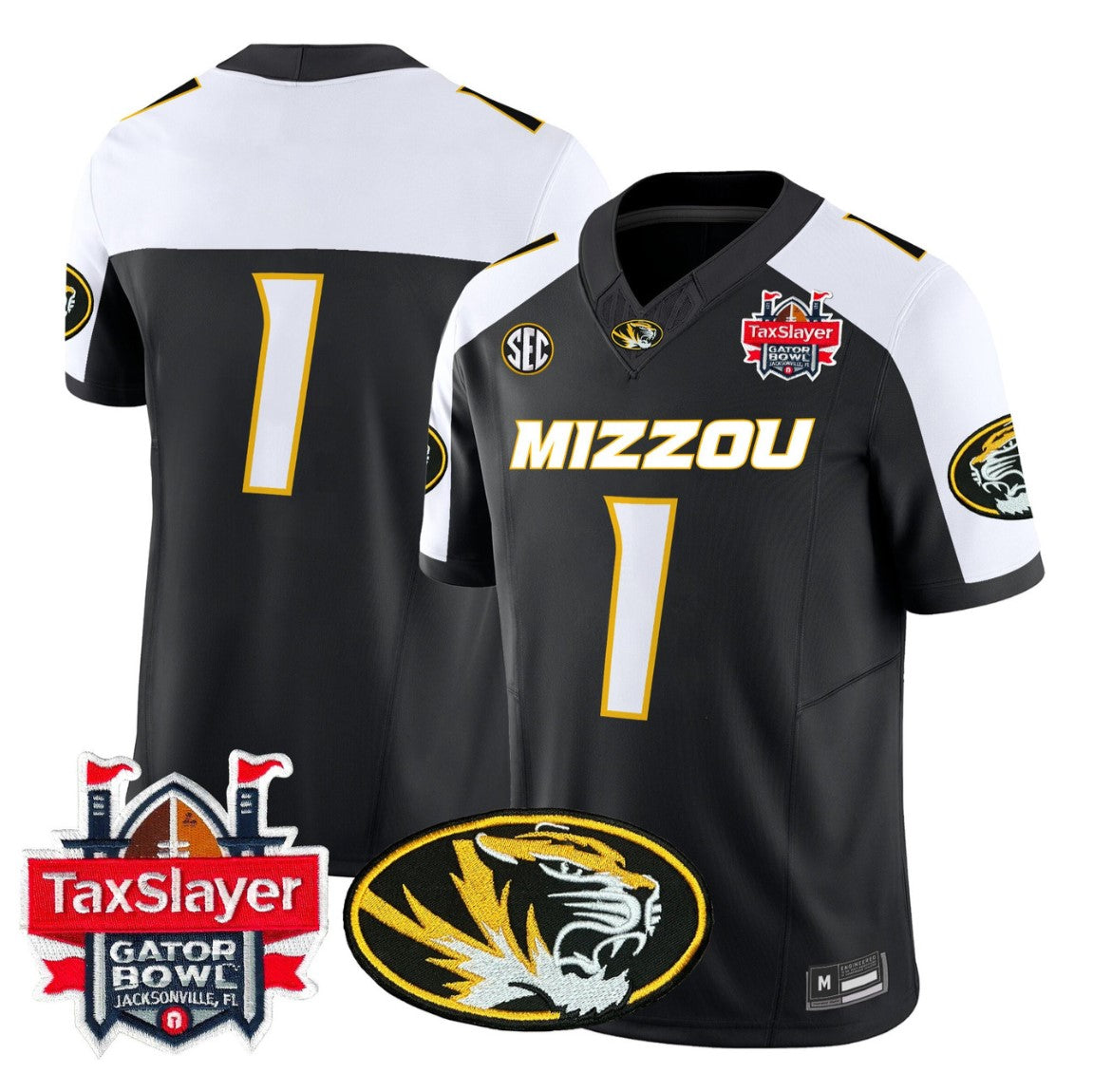 Team Jersey #1 Missouri Tigers 2025 Gator Bowl Vapor Limited Stitched