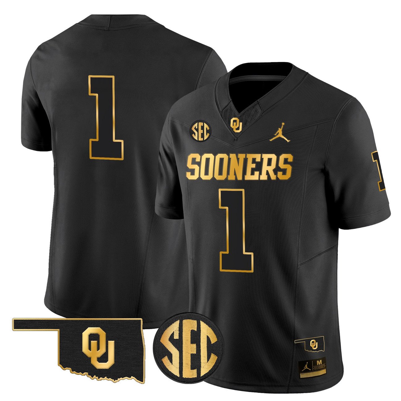 Team Jersey #1 Oklahoma Sooners 2025 Gold Vapor Limited Stitched
