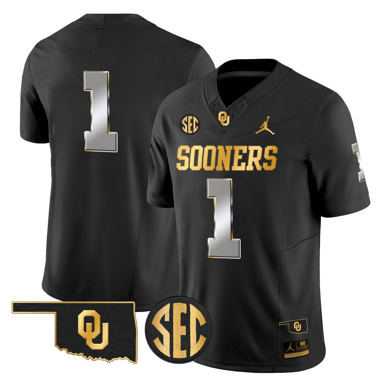 Team Jersey #1 Oklahoma Sooners 2025 Gold Vapor Limited Stitched