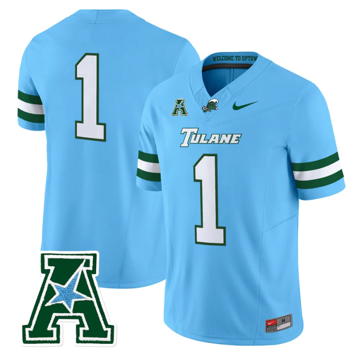 Team Jersey #1 Tulane Green Wave 2025 Vapor Limited Stitched