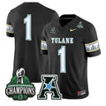 Team Jersey #1 Tulane Green Wave City Edition 2025 AAC Champions Stitched