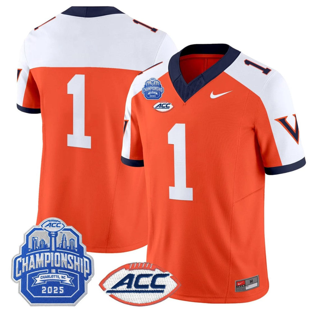 Team Jersey #1 Virginia 1995 Throwbacks 2025 ACC Championship Patch Stitched