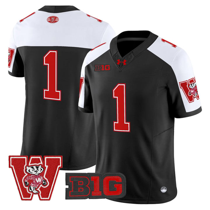 Team Jersey #1 Wisconsin Badgers Throwback Stitched