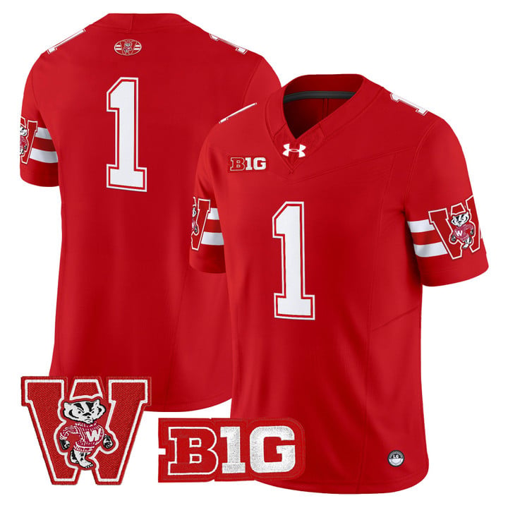 Team Jersey #1 Wisconsin Badgers Throwback Stitched