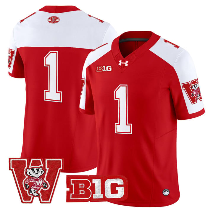 Team Jersey #1 Wisconsin Badgers Throwback Stitched