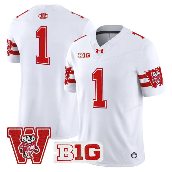 Team Jersey #1 Wisconsin Badgers Throwback Stitched