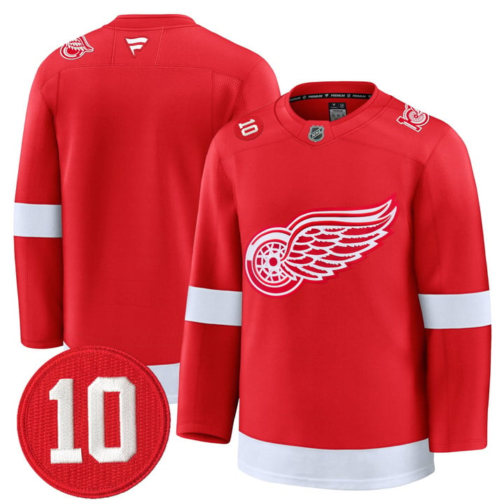 Team Jersey #25 Red Wings #10 Alex Delvecchio Honoring Stitched