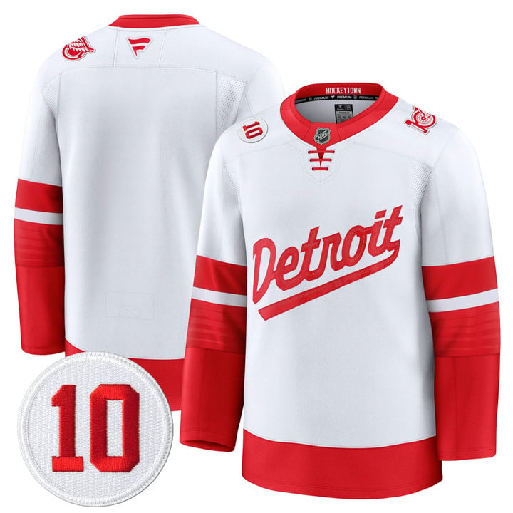 Team Jersey #25 Red Wings #10 Alex Delvecchio Honoring Stitched