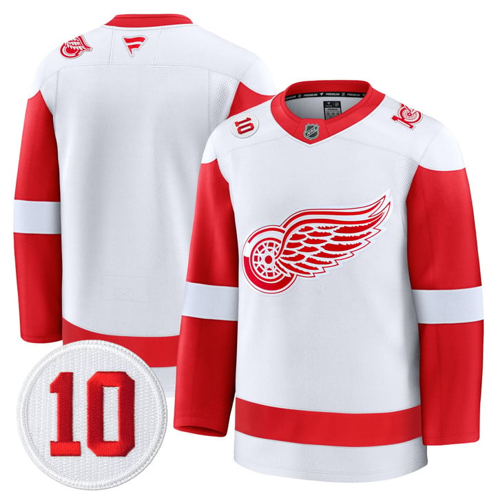Team Jersey #25 Red Wings #10 Alex Delvecchio Honoring Stitched