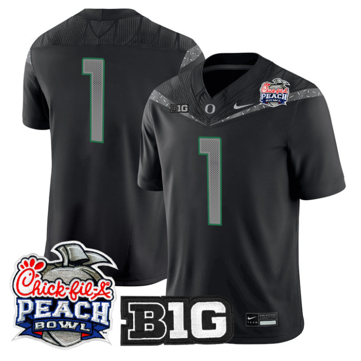 Team Jersey #541 Oregon Ducks 2026 Peach Bowl Patch Limited Stitched