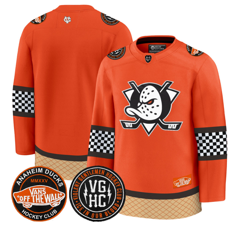 Team Jersey Anaheim Ducks Checkerboard 2025 Premium Stitched