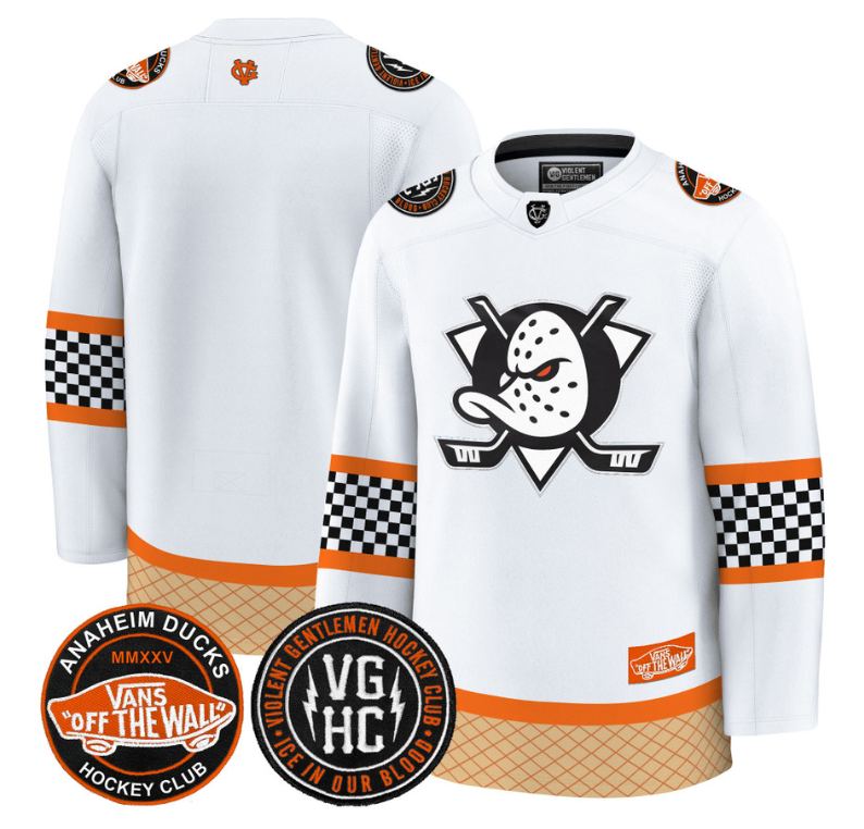 Team Jersey Anaheim Ducks Checkerboard 2025 Premium Stitched