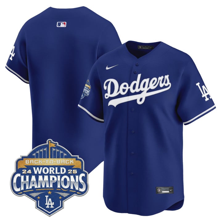 Team Jersey Dodgers 2025 Back-To-Back Champions Limited Stitched