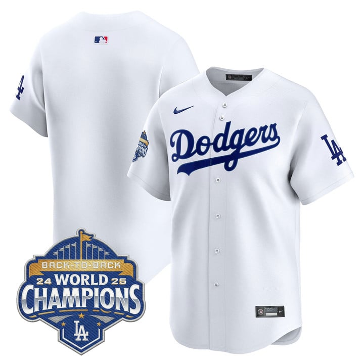 Team Jersey Dodgers 2025 Back-To-Back Champions Limited Stitched
