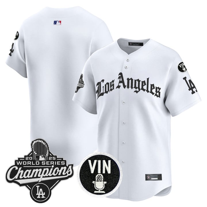 Team Jersey Dodgers 2025 World Series Champions LA Gothic Edition