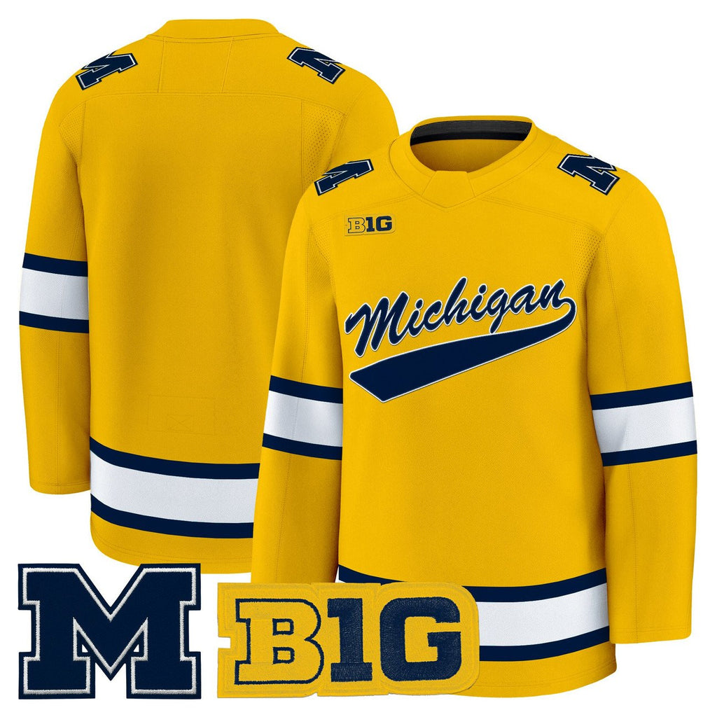 Team Jersey Michigan Wolverines 2025-26 Premium Stitched Maize