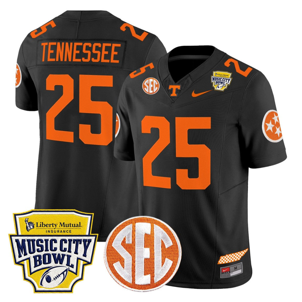 Tennessee Jersey #25 Tennessee Vols 2025 Music City Bowl Stitched