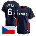 Terrin Vavra Jersey #6 Team Czechia 2026 World Baseball Classic Stitched