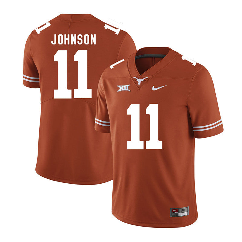 Texas Longhorn #11 Derrick Johnson College Football Jersey Stitched Orange