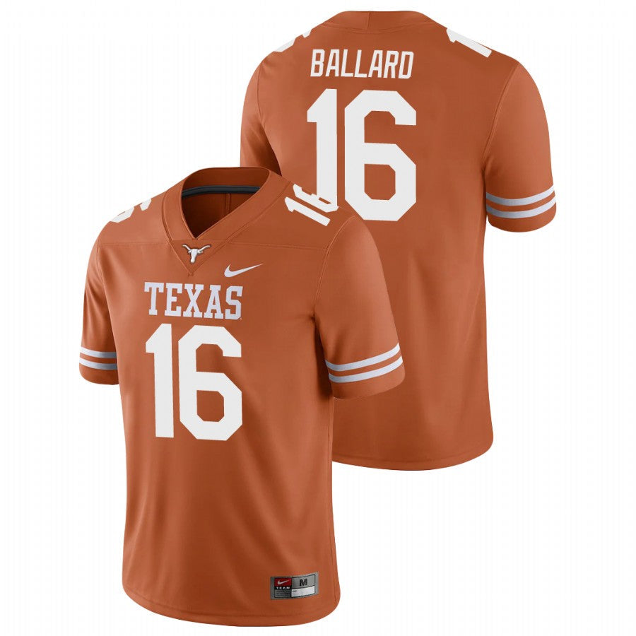 Texas Longhorn #16 Ben Ballard College Football Jersey Stitched Orange