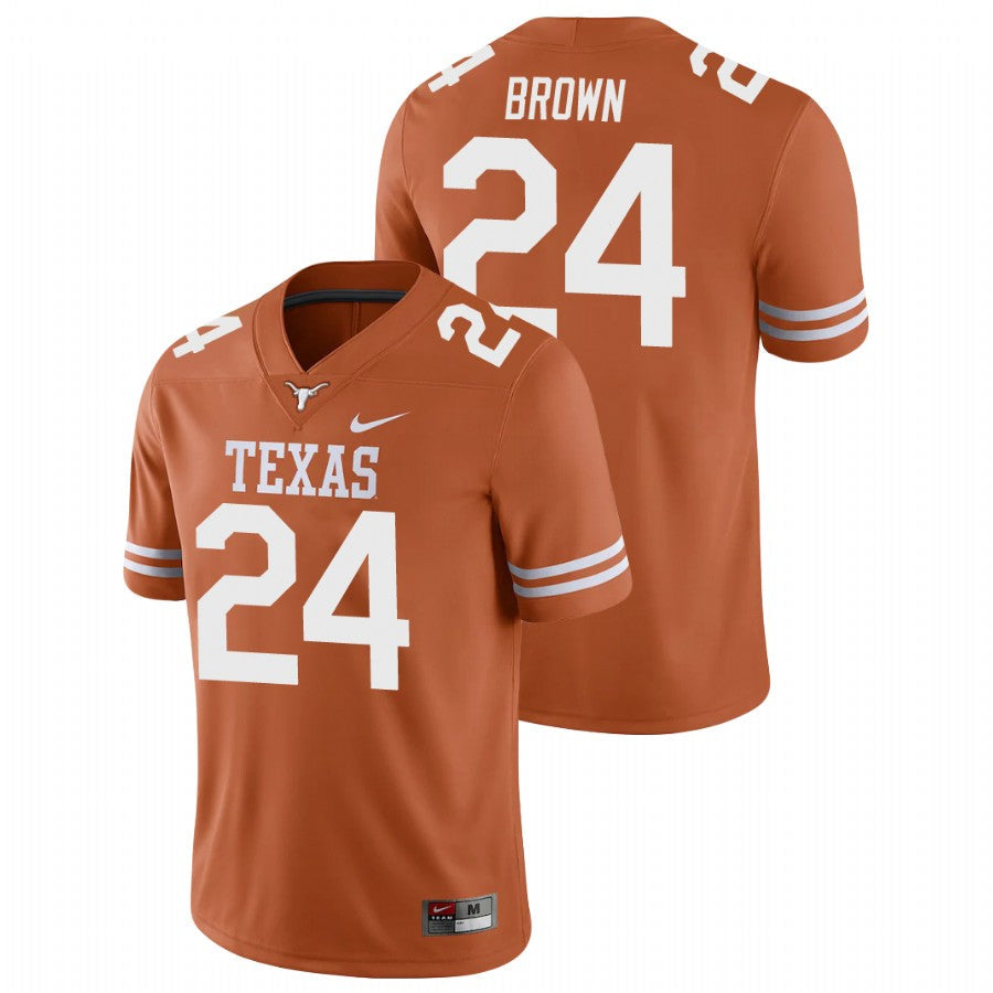 Texas Longhorn #24 Derrian Brown College Football Jersey Stitched Orange