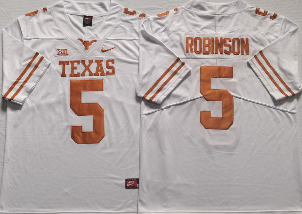 Texas Longhorn #5 Bijan Robinson College Football Jersey Stitched