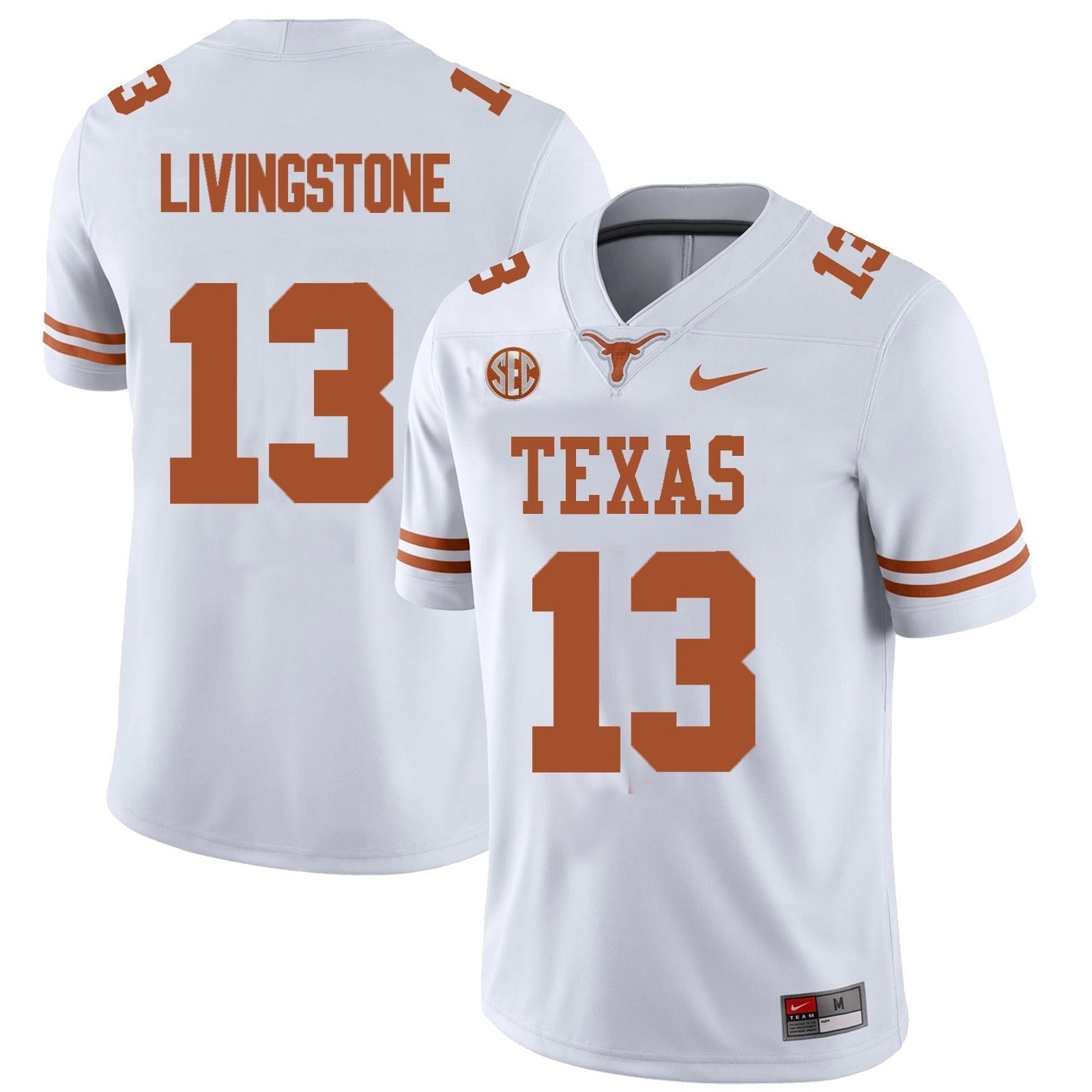 Texas Longhorns #13 Parker Livingstone College Football Jersey Stitched