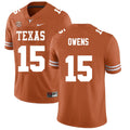 Texas Longhorns #15 Trey Owens College Football Jersey Stitched