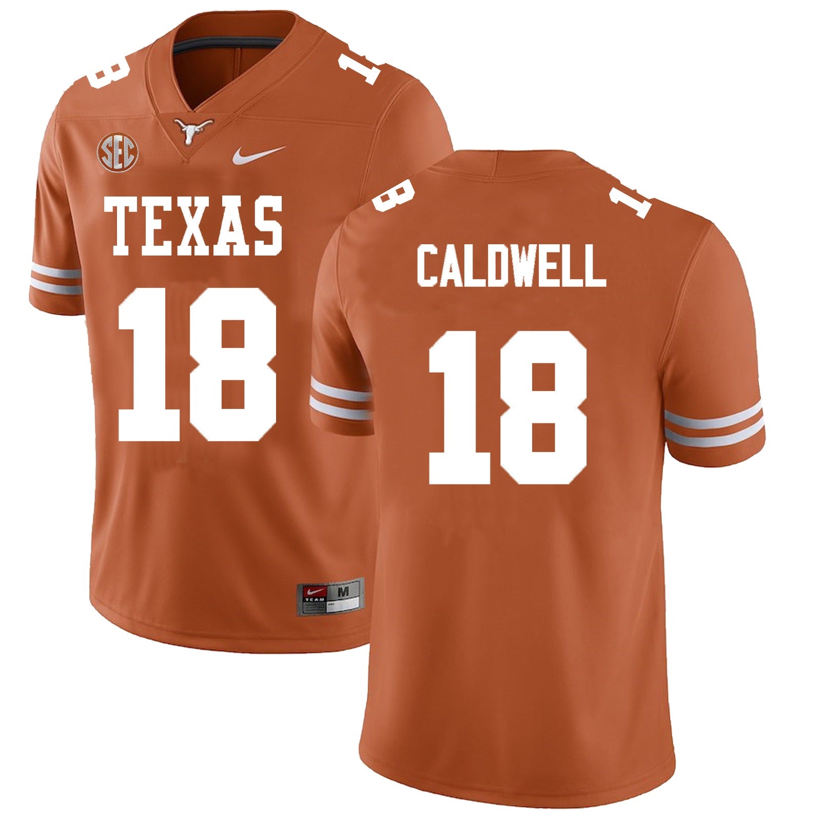 Texas Longhorns #18 Matthew Caldwell College Football Jersey Stitched