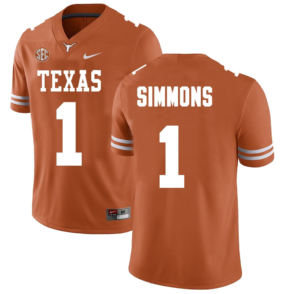 Texas Longhorns #1 Colin Simmons College Football Jersey Stitched