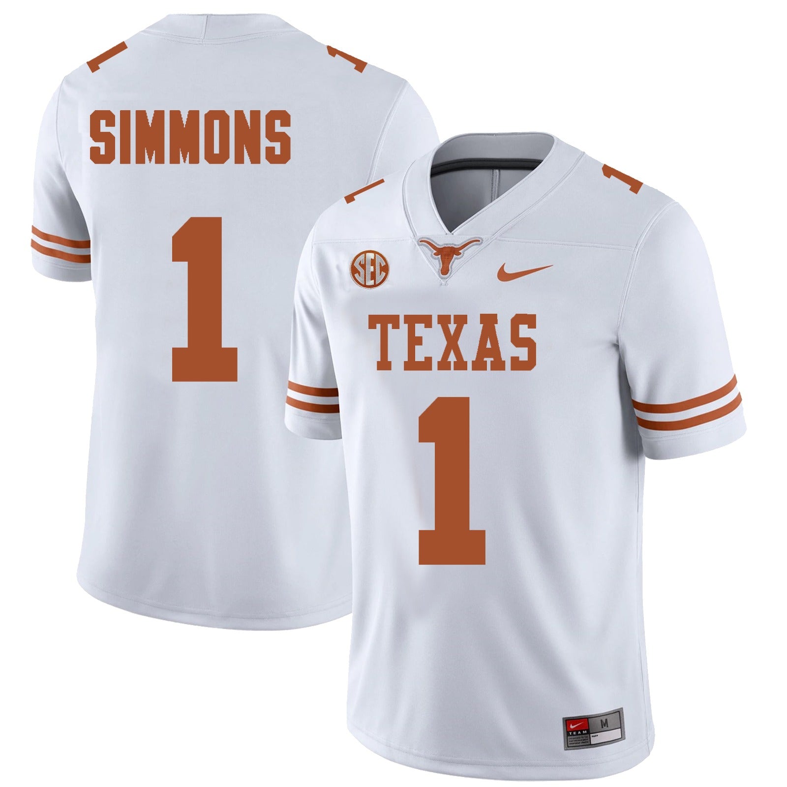 Texas Longhorns #1 Colin Simmons College Football Jersey Stitched