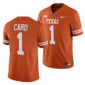 Texas Longhorns #1 Hudson Card College Football Jersey Stitched