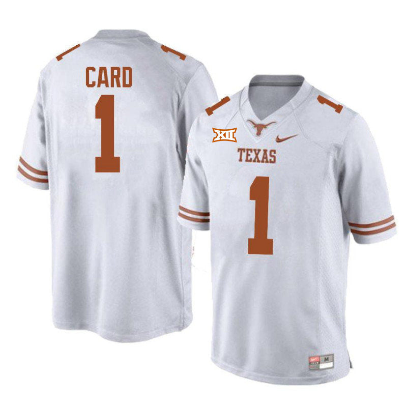 Texas Longhorns #1 Hudson Card College Football Jersey Stitched
