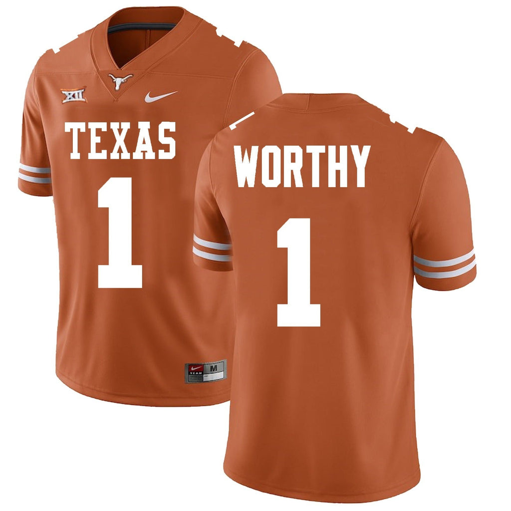 Texas Longhorns #1 Xavier Worthy College Football Jersey Stitched