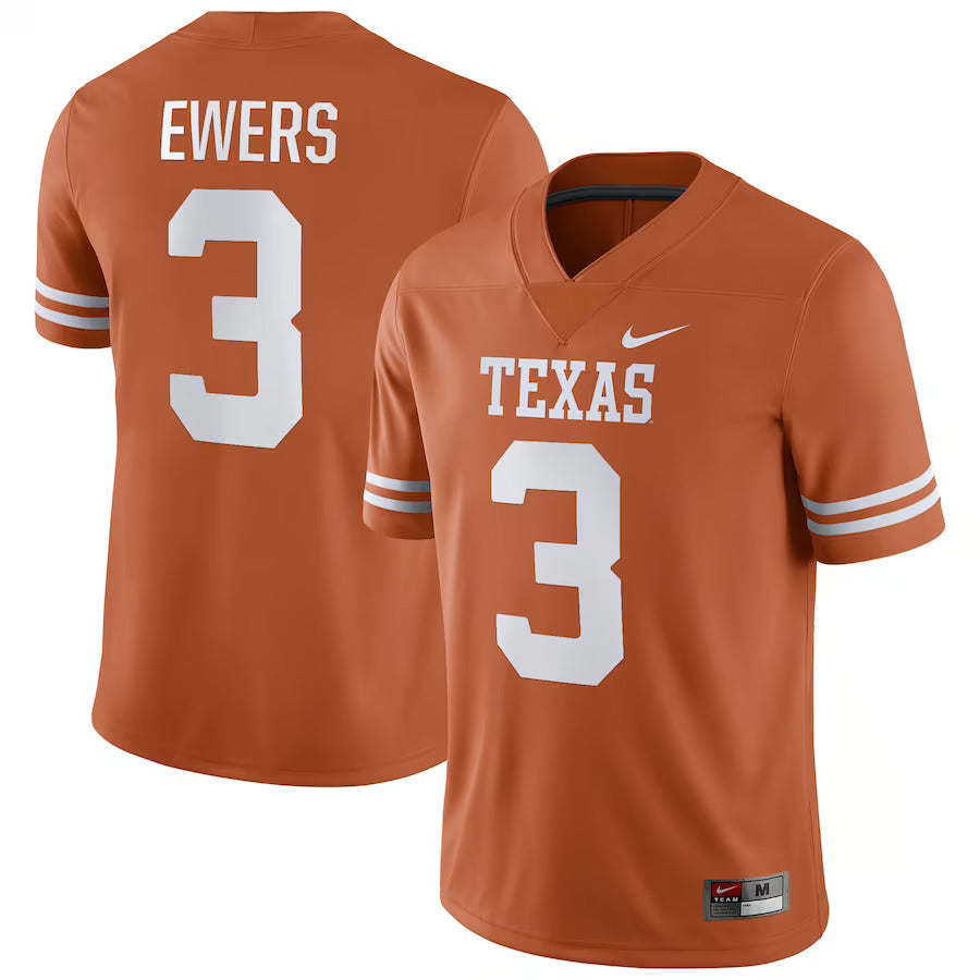 Texas Longhorns #3 Quinn Ewers College Football Jersey Stitched