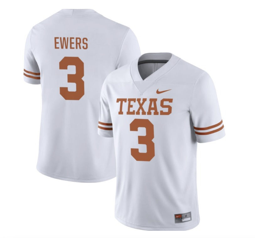 Texas Longhorns #3 Quinn Ewers College Football Jersey Stitched