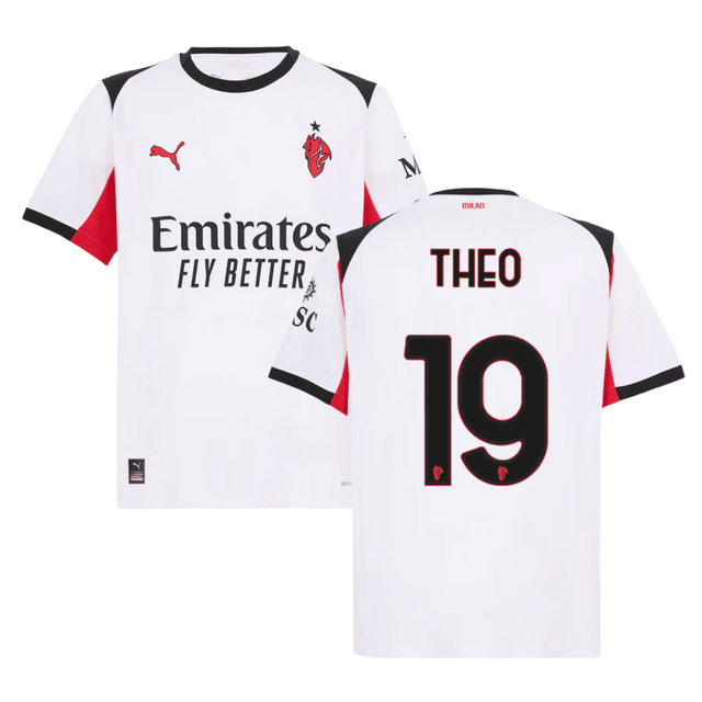 Theo Hernandez 19 AC Milan 2025-26 Away Men Jersey – White