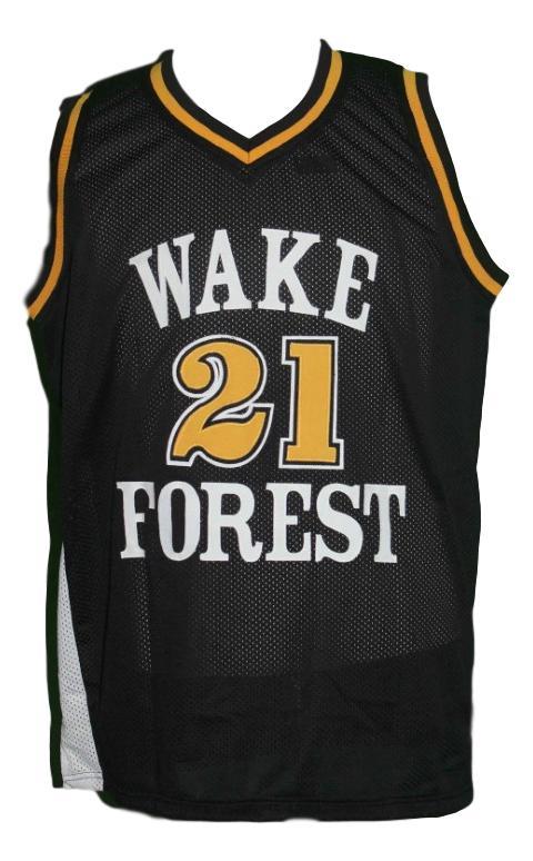 Tim Duncan Jersey #21 Wake Forest College Basketball Sewn Black