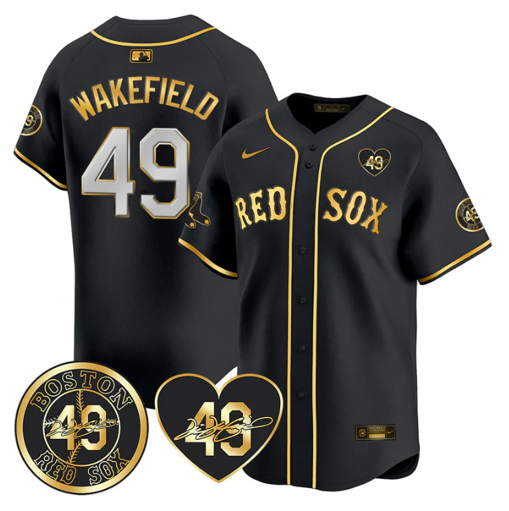 Tim Wakefield Jersey #49 Boston Red Sox Tim Wakefield Memorial Patch Stitched