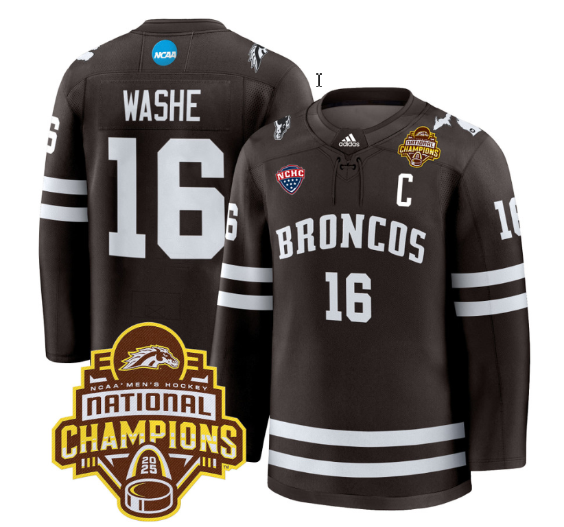 Tim Washe Jersey #16 Western Michigan Broncos 2025 National Champions Patch Premium Stitched