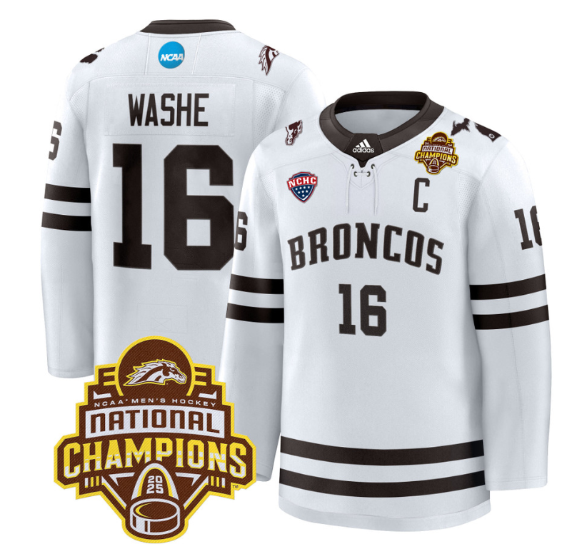 Tim Washe Jersey #16 Western Michigan Broncos 2025 National Champions Patch Premium Stitched