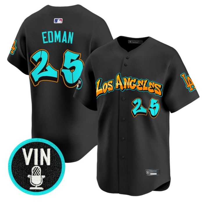 Tommy Edman Jersey #25 Los Angeles Dodgers Graffiti Street Style Stitched