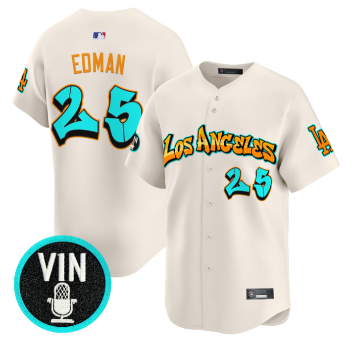 Tommy Edman Jersey #25 Los Angeles Dodgers Graffiti Street Style Stitched