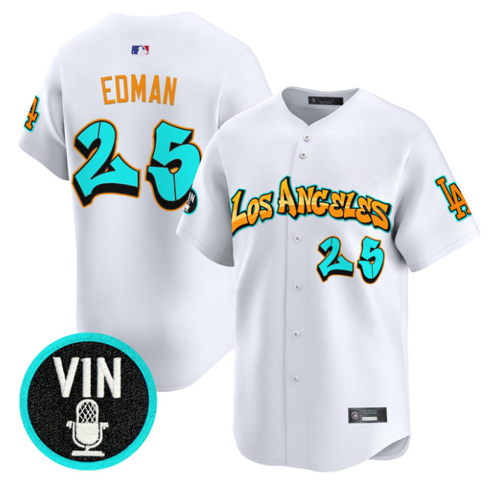 Tommy Edman Jersey #25 Los Angeles Dodgers Graffiti Street Style Stitched
