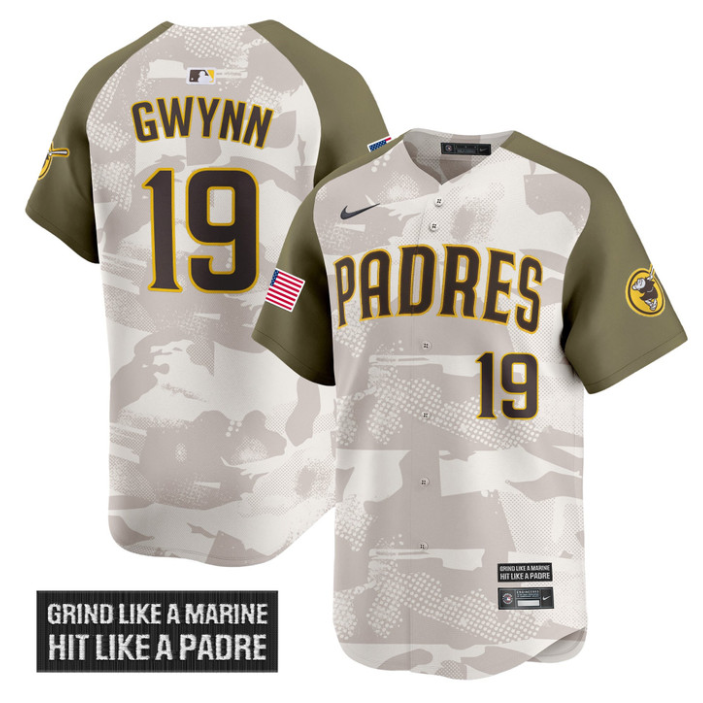Tony Gwynn Jersey #19 San Diego Padres 2025 Armed Forces Day Vapor Stitched