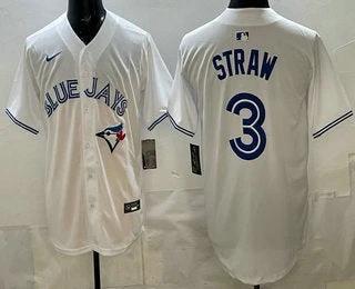 Toronto Blue Jays #3 Myles Straw White Limited Jersey Stitched