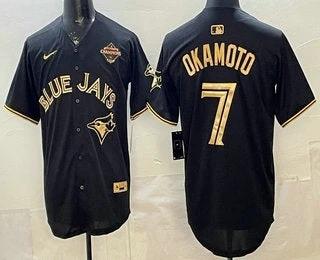 Toronto Blue Jays #7 Kazuma Okamoto Black Gold 2025 Champions Stitched Jersey